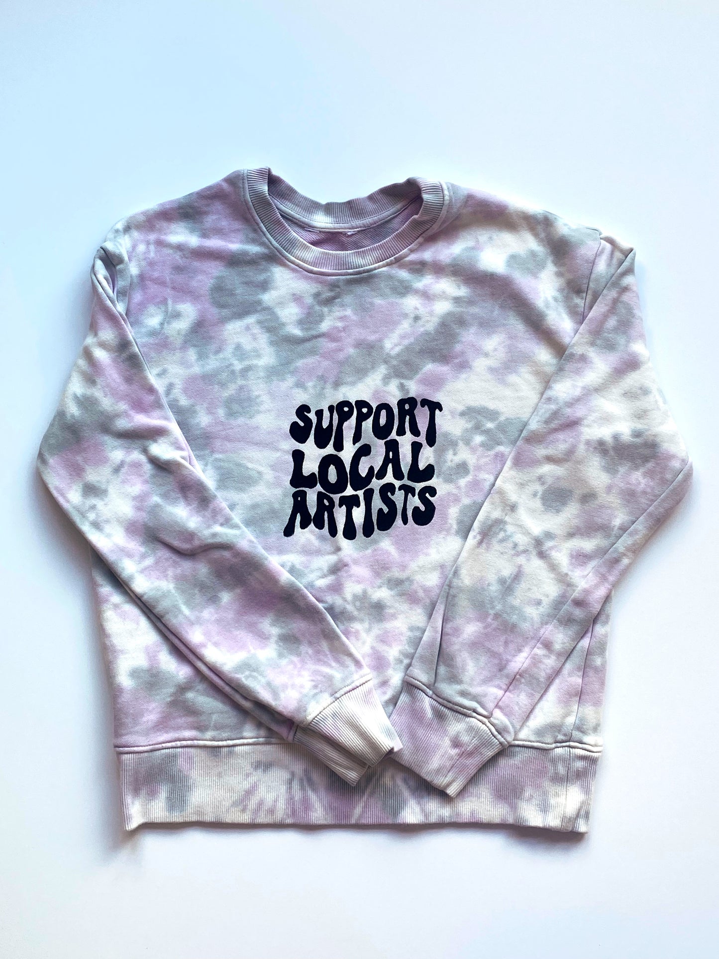 support local artists tie dye crewneck