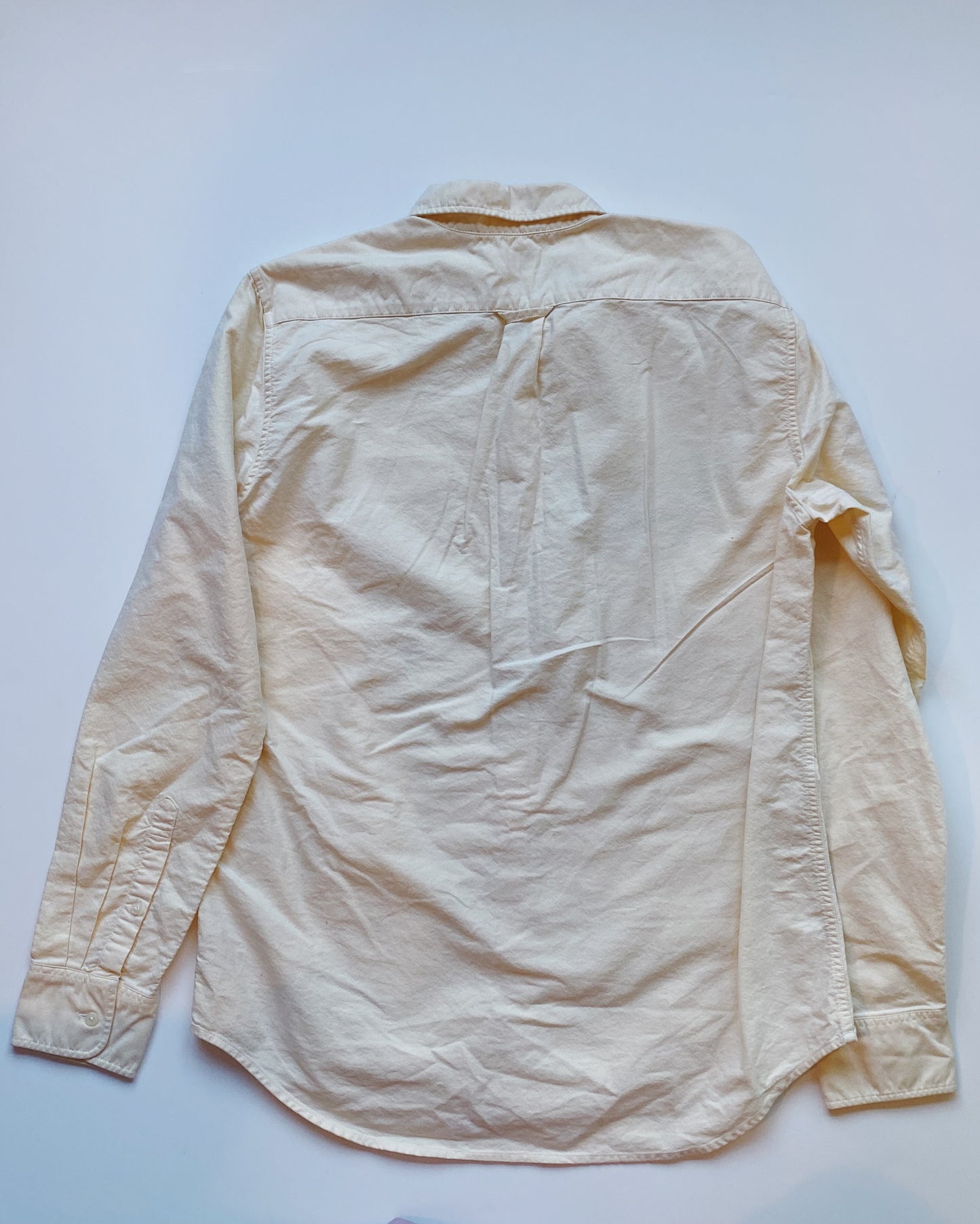 yellow butterfly button down shirt