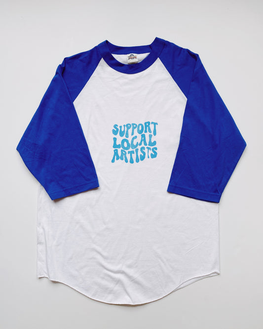 support local artists 3/4 sleeve henley