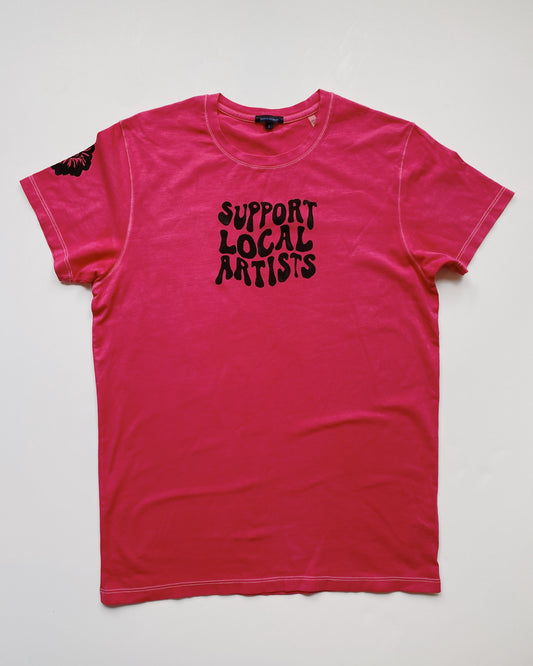 support local artists flower sleeve tee