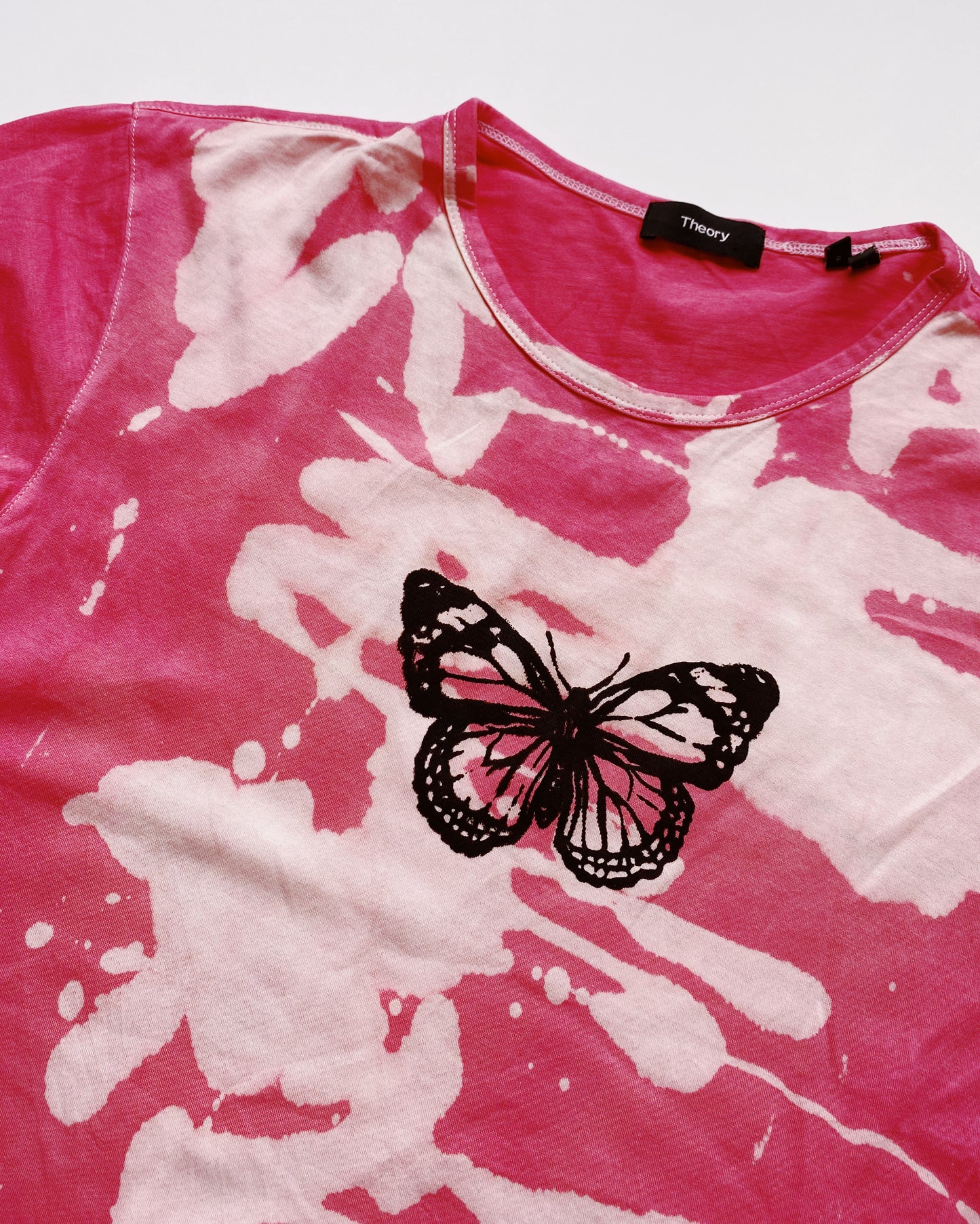bleached butterfly pink tee