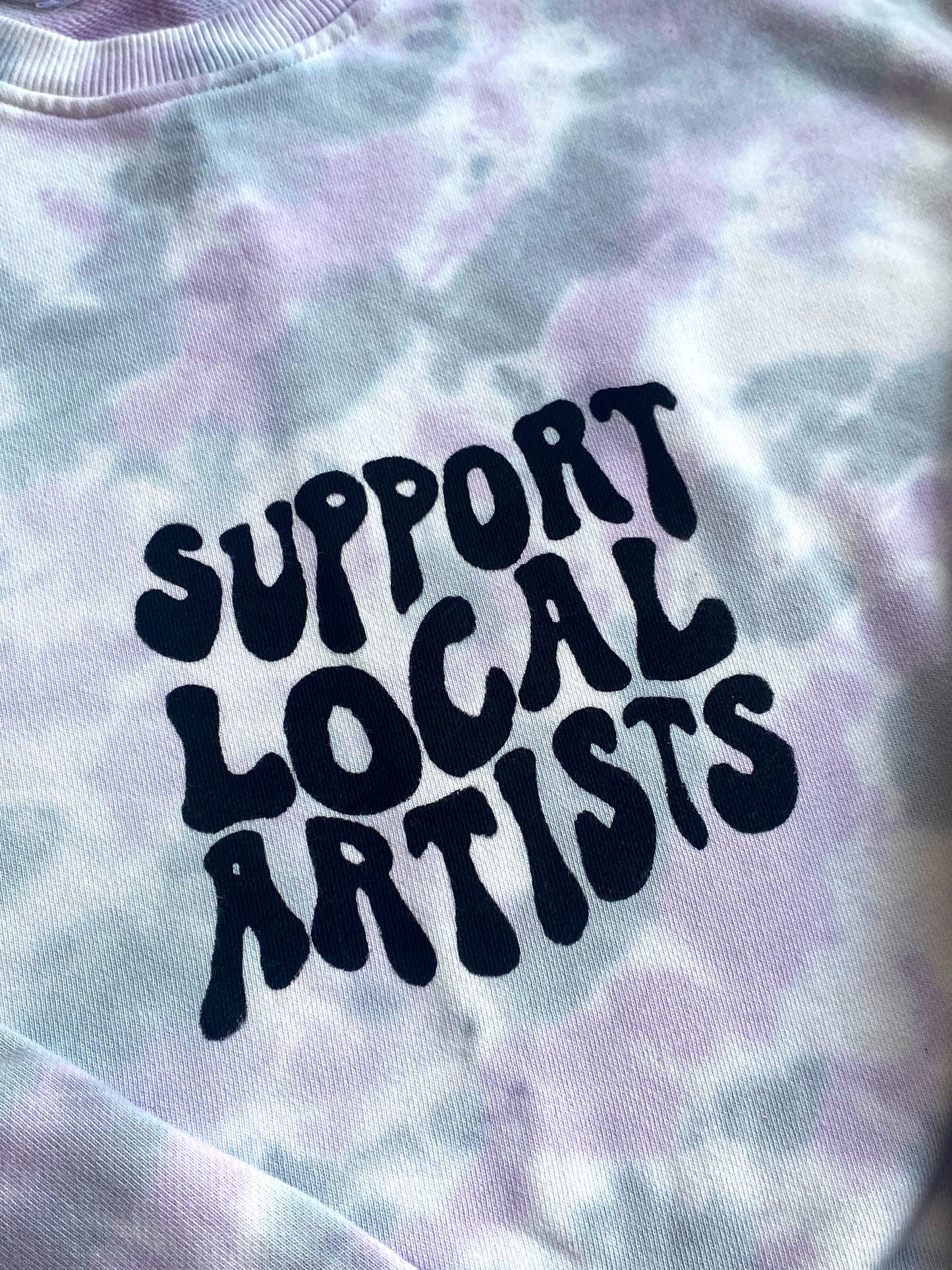 support local artists tie dye crewneck