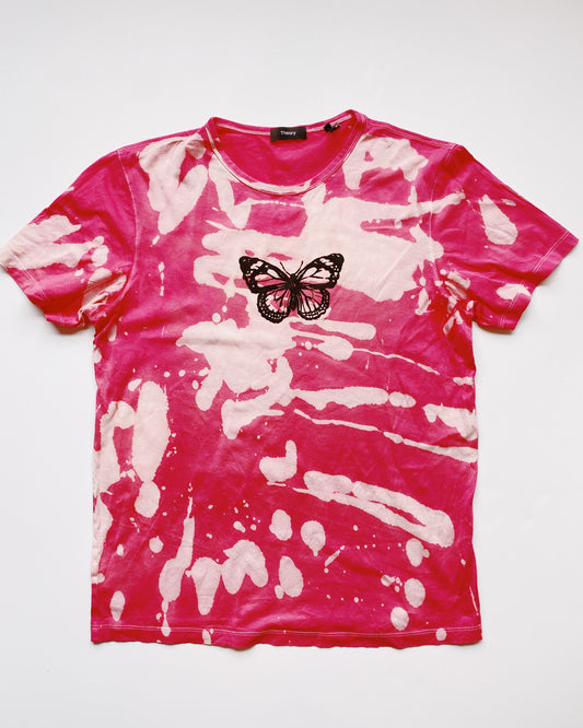 bleached butterfly pink tee