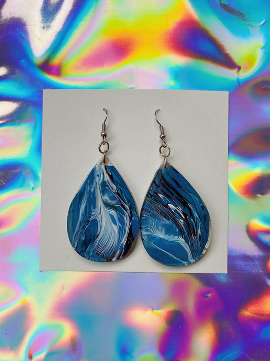 swirling ocean teardrop earrings