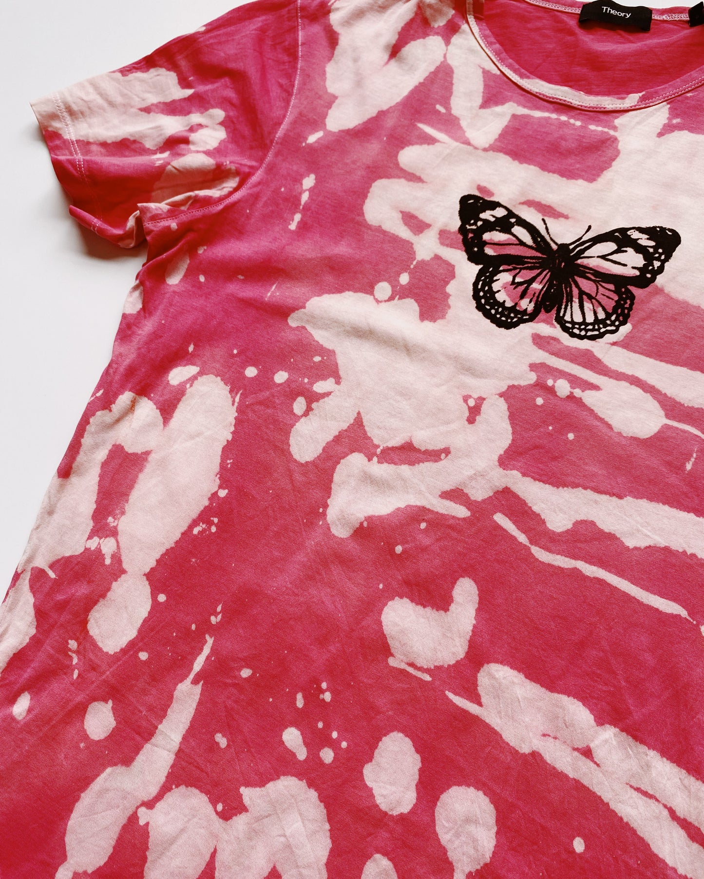 bleached butterfly pink tee